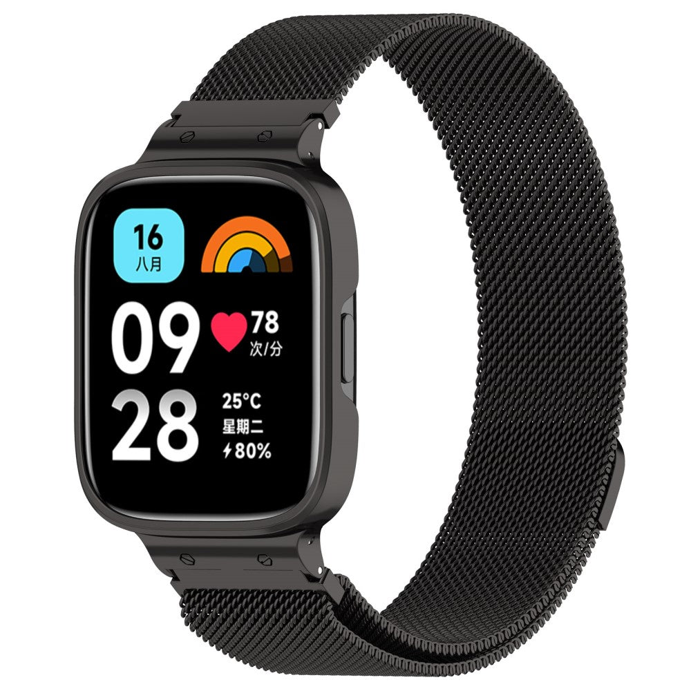 Milanese stainless steel strap for Xiaomi Redmi Watch 3 Active / Lite 3 - Black#serie_1