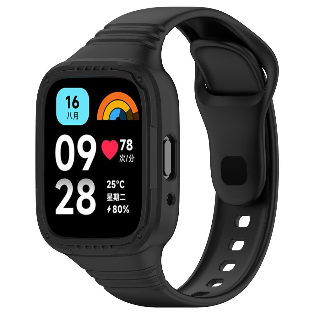 Silikone Universal Rem passer til Xiaomi Redmi Watch 3 Active / Xiaomi Mi Watch Lite 3 - Sort#serie_1