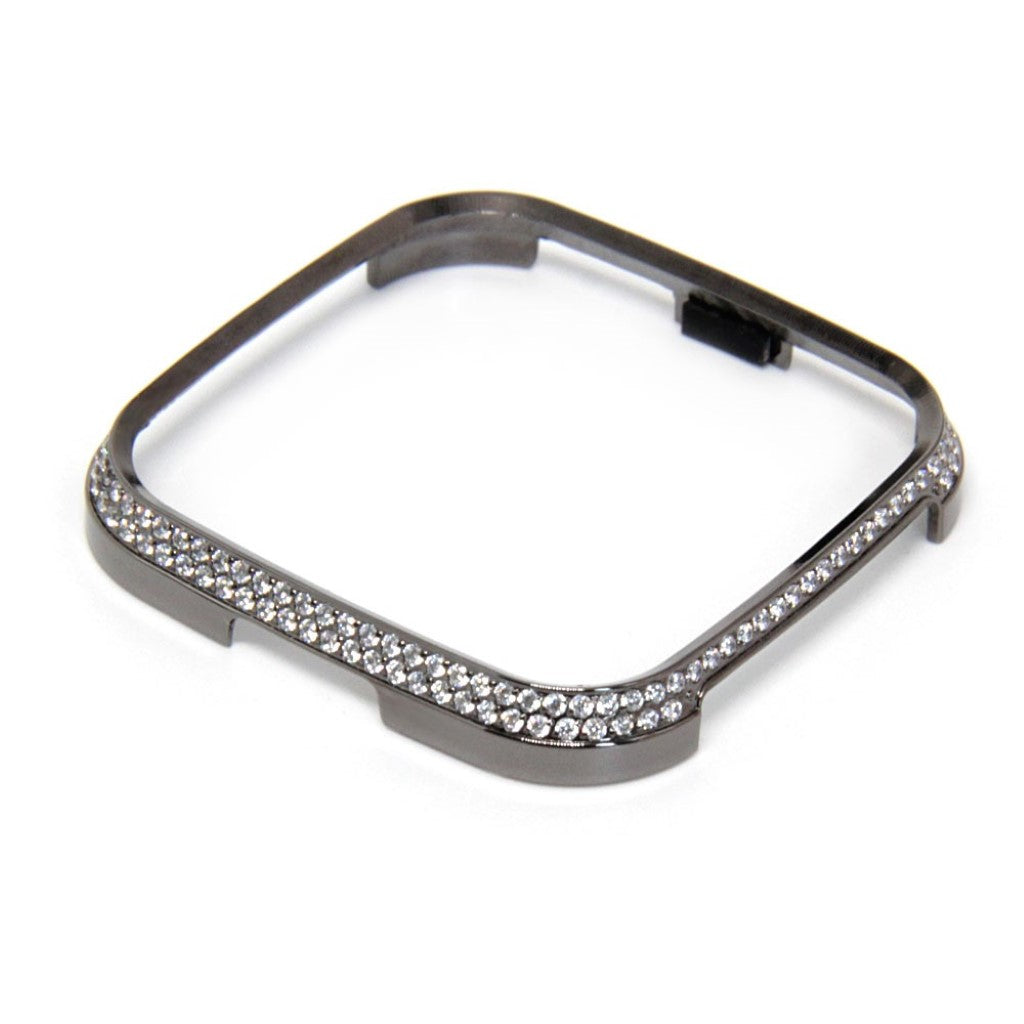 Mega Fed Fitbit Versa Metal og Rhinsten Cover - Sort#serie_4
