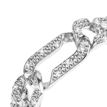 Rigtigt Hårdfør Metal Og Rhinsten Rem passer til Fitbit Luxe - Sølv#serie_3