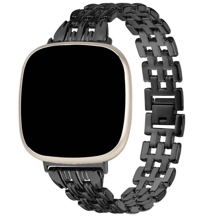 Udsøgt Metal Universal Rem passer til Fitbit Sense 2 / Fitbit Versa 4 - Sort#serie_1