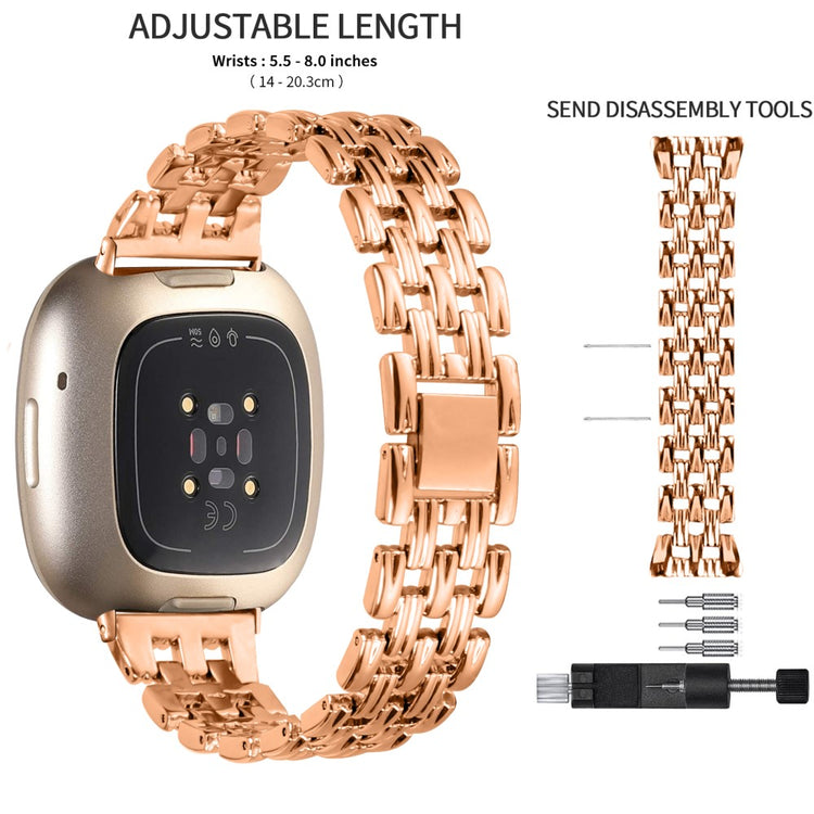 Udsøgt Metal Universal Rem passer til Fitbit Sense 2 / Fitbit Versa 4 - Guld#serie_3