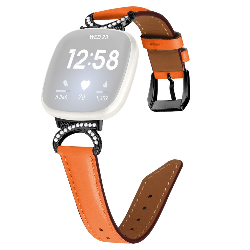 Komfortabel Kunstlæder Universal Rem passer til Fitbit Smartwatch - Orange#serie_1