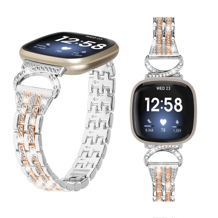 Flot Metal Universal Rem passer til Fitbit Sense 2 / Fitbit Versa 4 - Sølv#serie_2