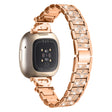 Fitbit Sense 2 / Versa 4 rhinestone stainless steel strap - Rose Gold