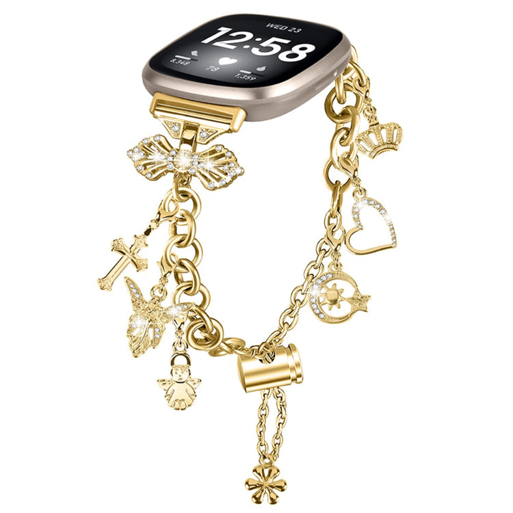 Smuk Metal Universal Rem passer til Fitbit Sense 2 / Fitbit Versa 4 - Guld#serie_1