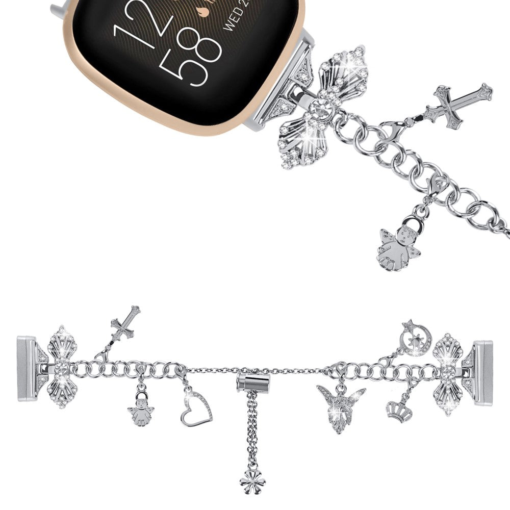 Smuk Metal Universal Rem passer til Fitbit Sense 2 / Fitbit Versa 4 - Sølv#serie_3