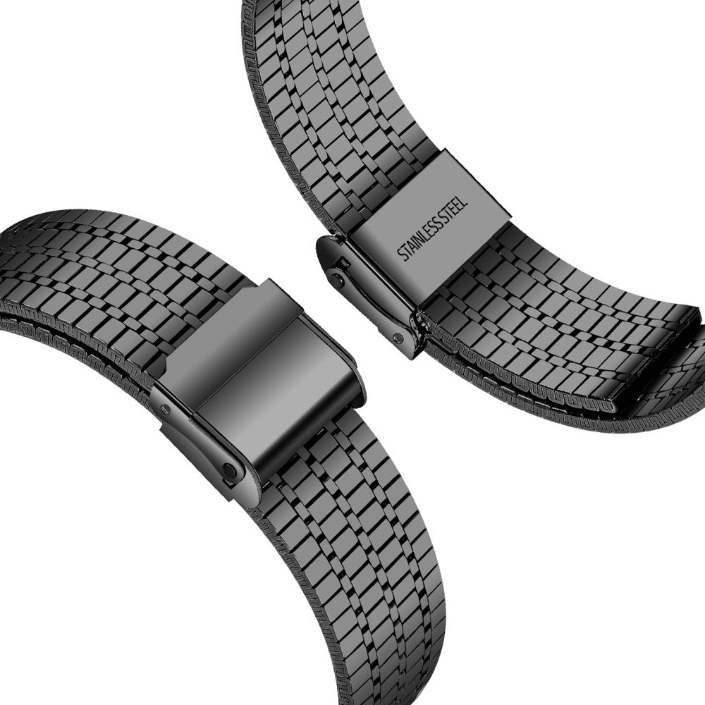 Solid Metal Universal Rem passer til Fitbit Sense 2 / Fitbit Versa 4 - Sort#serie_1