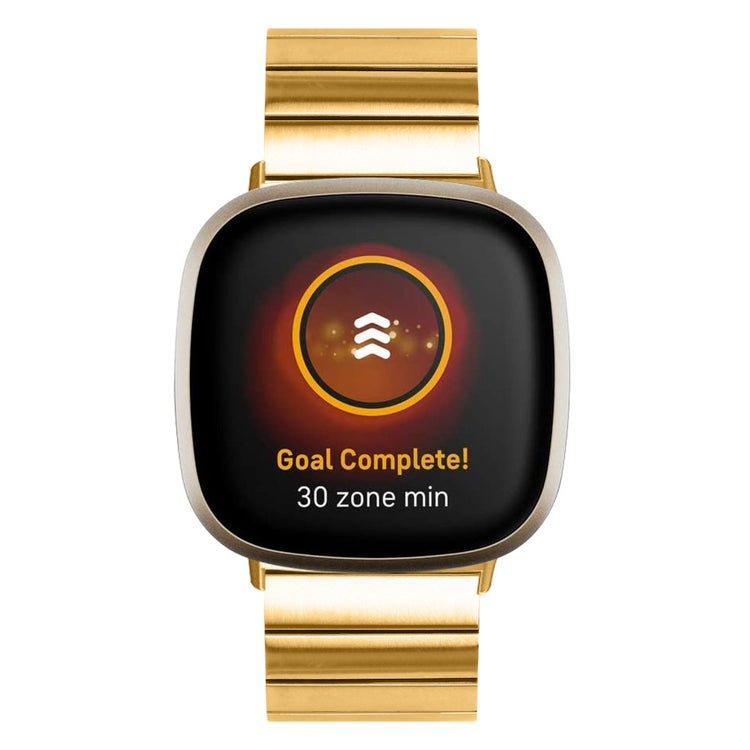 Cool Metal Universal Rem passer til Fitbit Sense 2 / Fitbit Versa 4 - Guld#serie_2