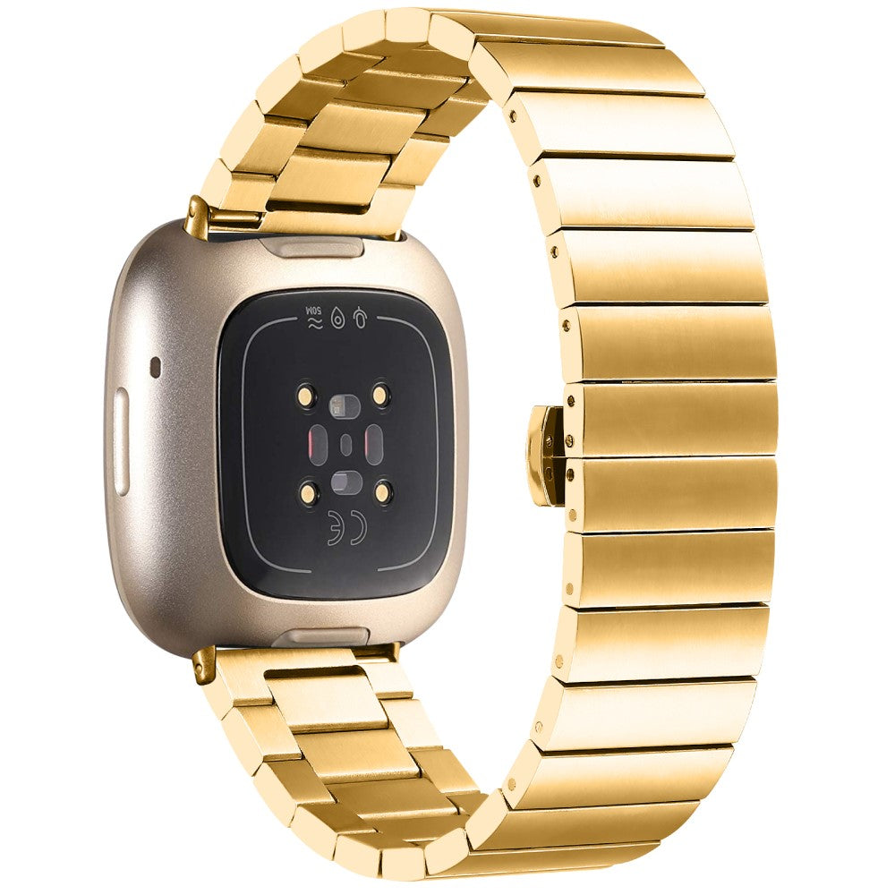 Cool Metal Universal Rem passer til Fitbit Sense 2 / Fitbit Versa 4 - Guld#serie_2