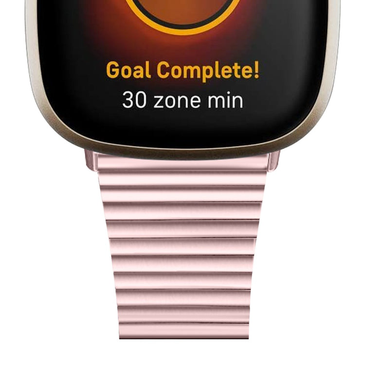 Yndigt Metal Universal Rem passer til Fitbit Sense 2 / Fitbit Versa 4 - Pink#serie_3