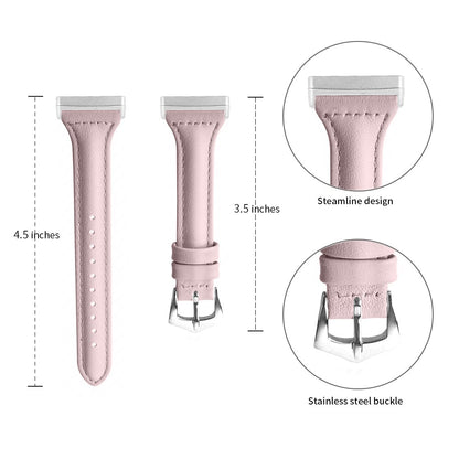 Ægte Læder Universal Rem passer til Fitbit Sense 2 / Fitbit Versa 4 - Pink#serie_3