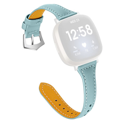 Ægte Læder Universal Rem passer til Fitbit Sense 2 / Fitbit Versa 4 - Blå#serie_7