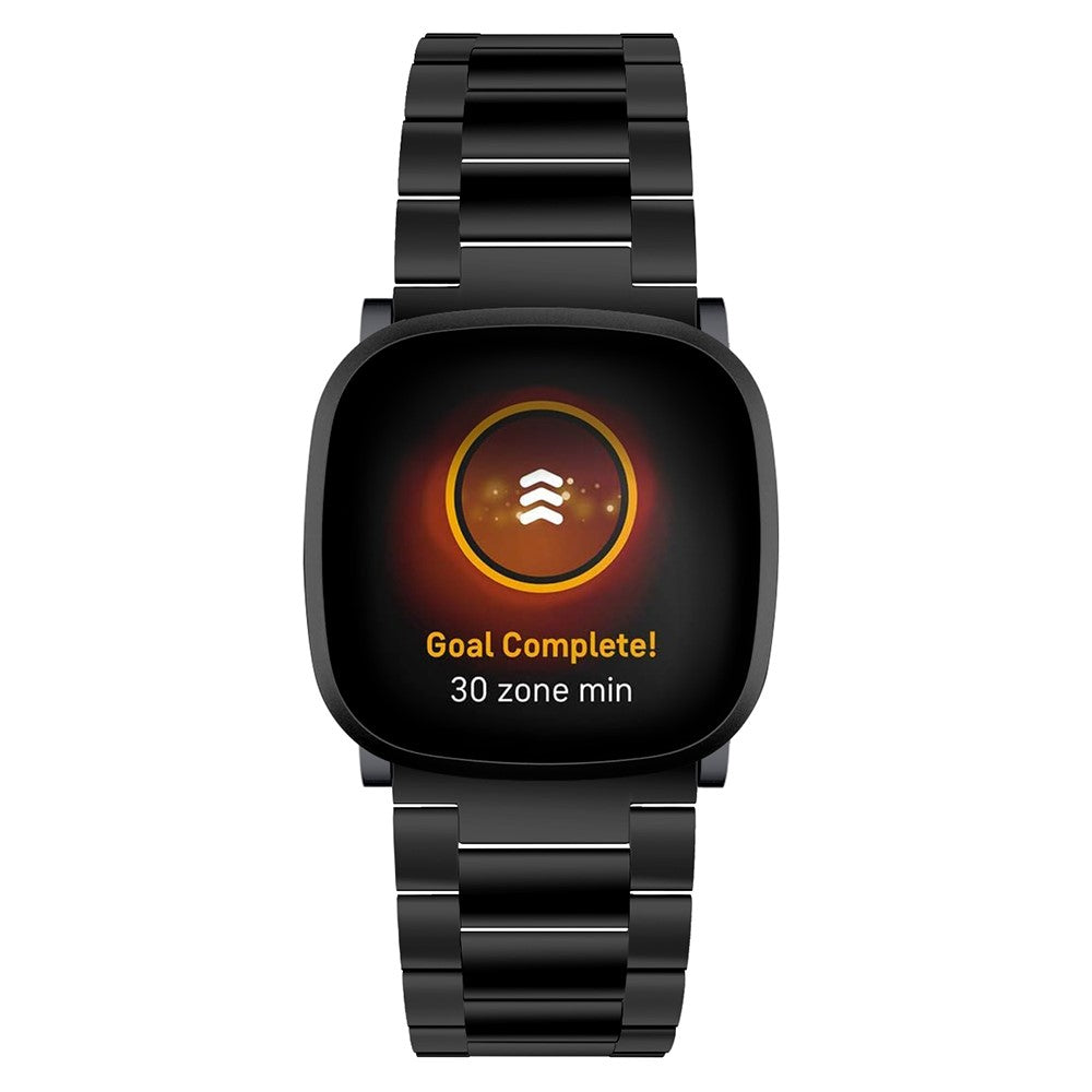 Kønt Metal Universal Rem passer til Fitbit Sense 2 / Fitbit Versa 4 - Sort#serie_1