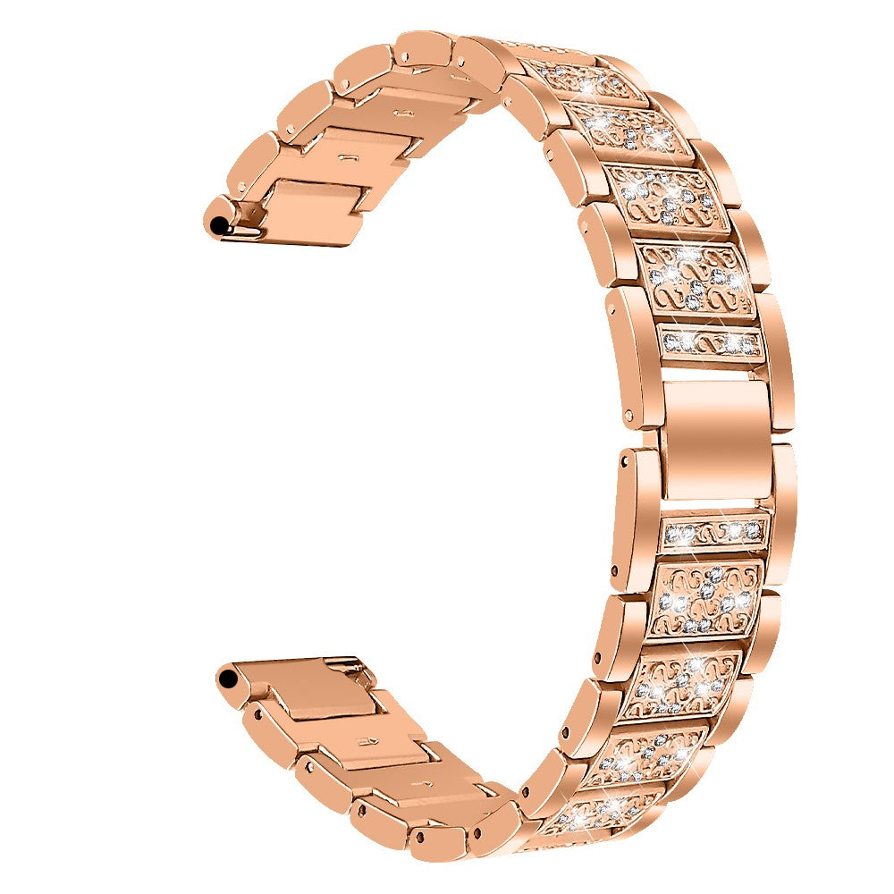 Metal Og Rhinsten Universal Rem passer til Fitbit Sense 2 / Fitbit Versa 4 - Pink#serie_3