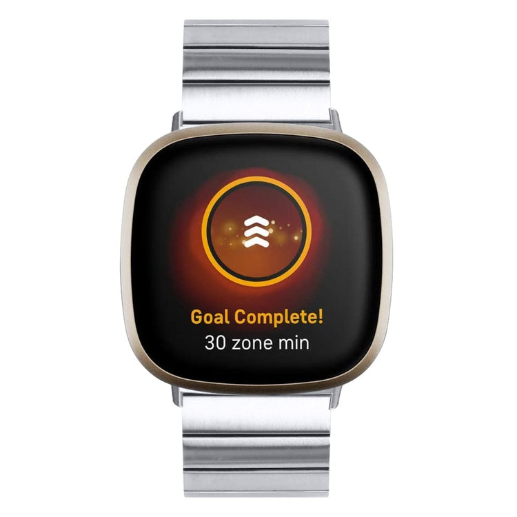 Kønt Metal Universal Rem passer til Fitbit Versa 4 / Fitbit Sense 2 - Sølv#serie_105
