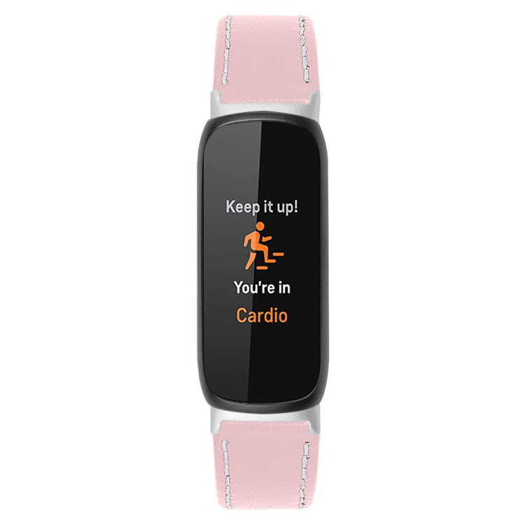 Solid Ægte Læder Rem passer til Fitbit Inspire 3 - Pink#serie_8