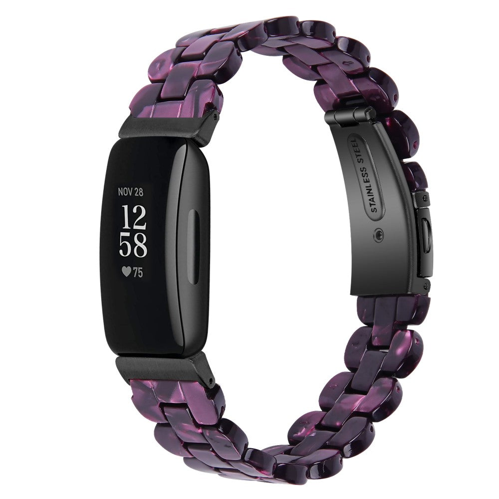 Vildt Sejt Metal Og Plastik Rem passer til Fitbit Inspire 3 - Lilla#serie_12