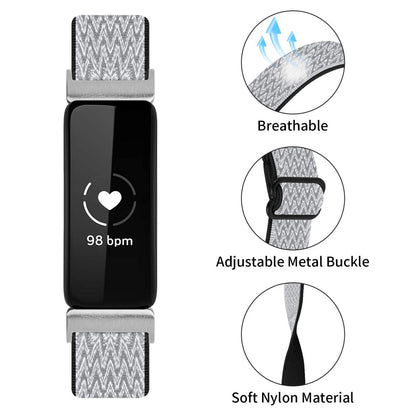 Meget Nydelig Nylon Rem passer til Fitbit Inspire 3 - Hvid#serie_2
