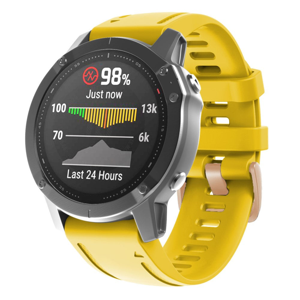 Meget Godt Silikone Universal Rem passer til Garmin Smartwatch - Gul#serie_8
