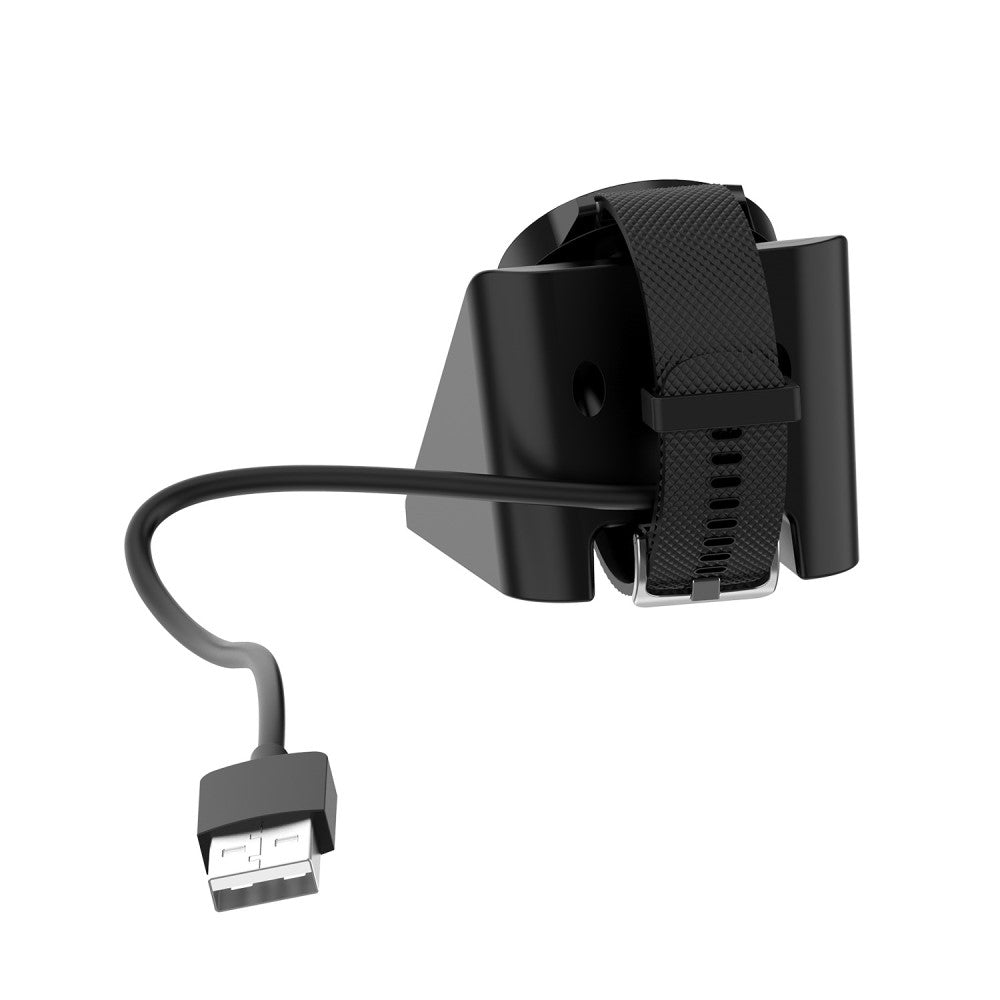 Plastik Ladestation passer til Garmin Smartwatch - Sort#serie_042