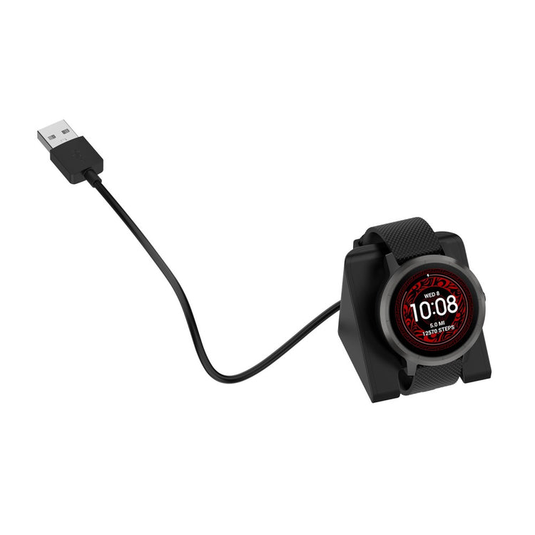 Plastik Ladestation passer til Garmin Smartwatch - Sort#serie_042
