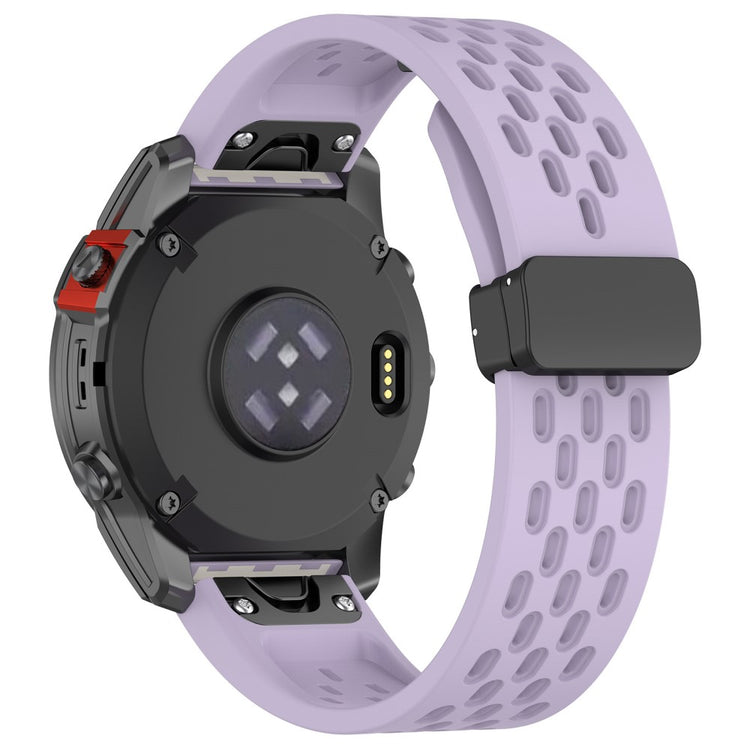 22mm multi-hole style silicone strap with buckle for Garmin Watch - Purple#serie_10