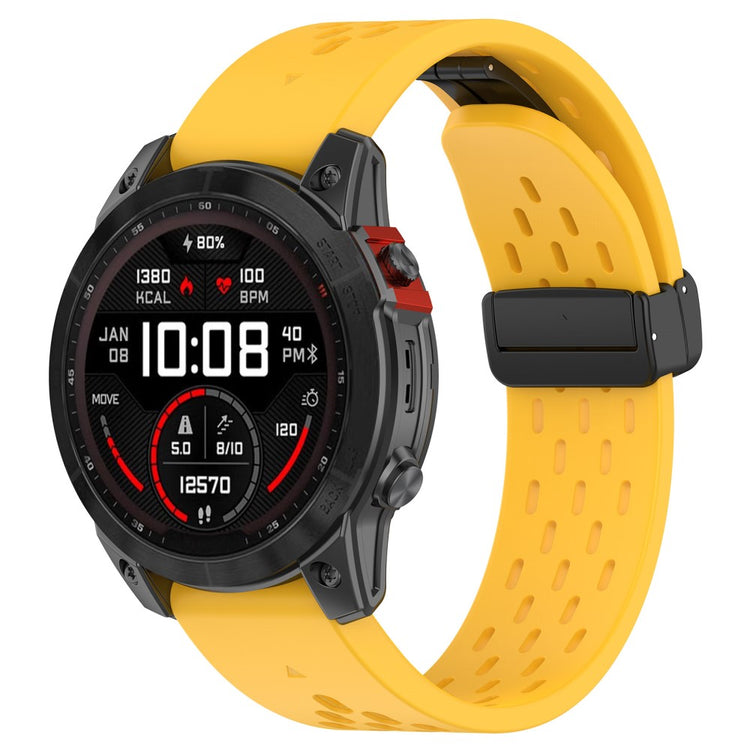 Vildt Fint Metal Og Silikone Universal Rem passer til Smartwatch - Gul#serie_5
