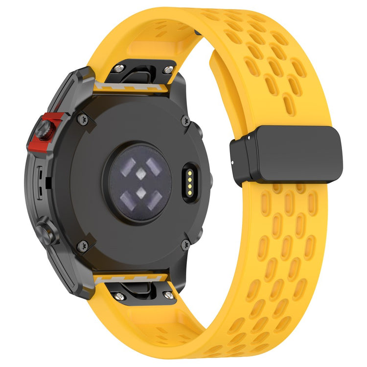 22mm multi-hole style silicone strap with buckle for Garmin Watch - Yellow#serie_5