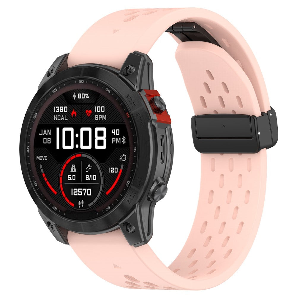 Vildt Fint Metal Og Silikone Universal Rem passer til Smartwatch - Pink#serie_6
