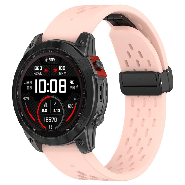 Vildt Fint Metal Og Silikone Universal Rem passer til Smartwatch - Pink#serie_6