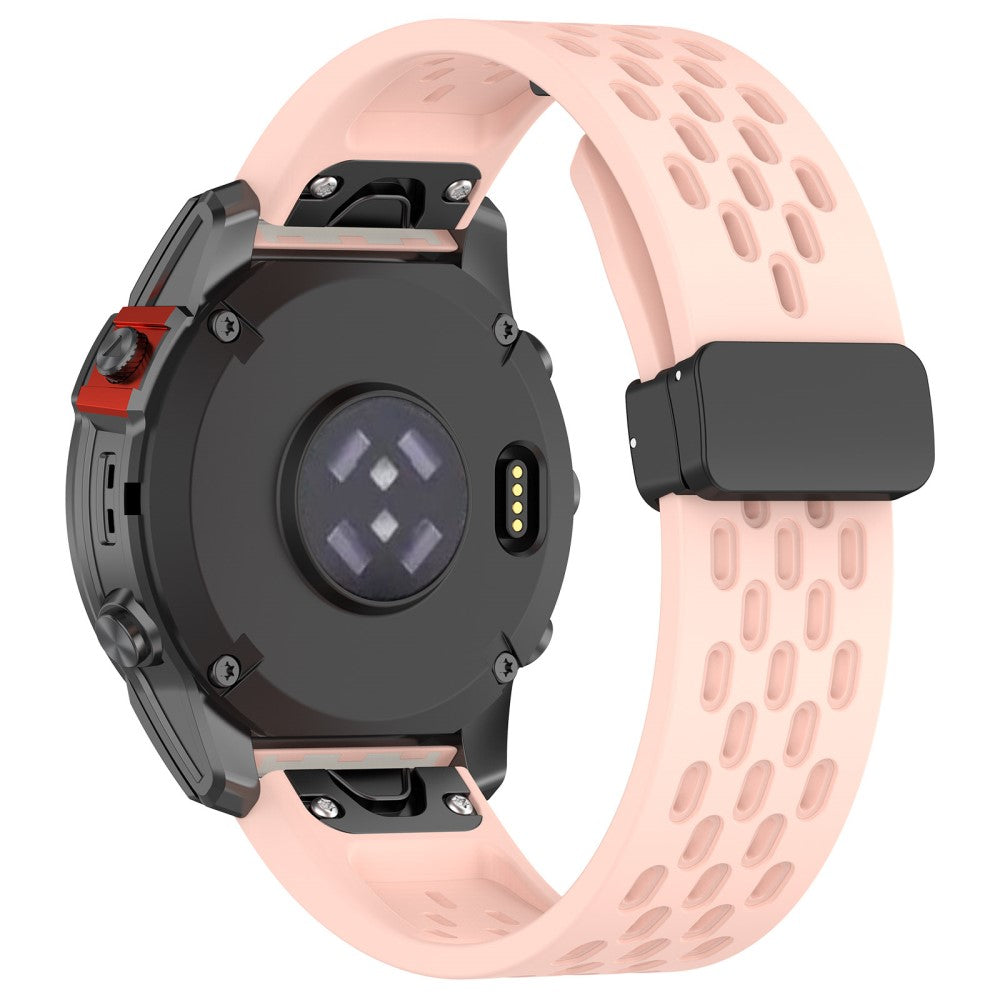 22mm multi-hole style silicone strap with buckle for Garmin Watch - Light Pink#serie_6