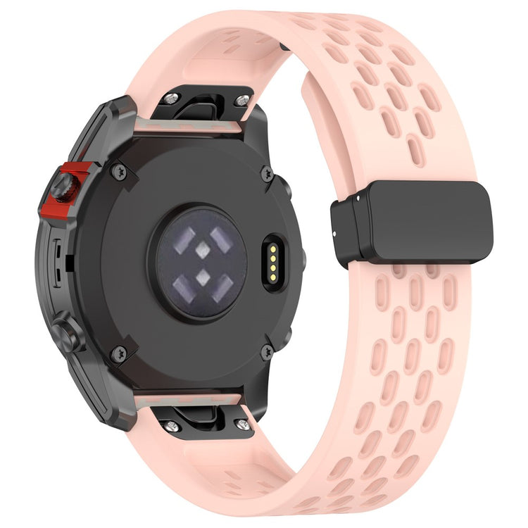 22mm multi-hole style silicone strap with buckle for Garmin Watch - Light Pink#serie_6