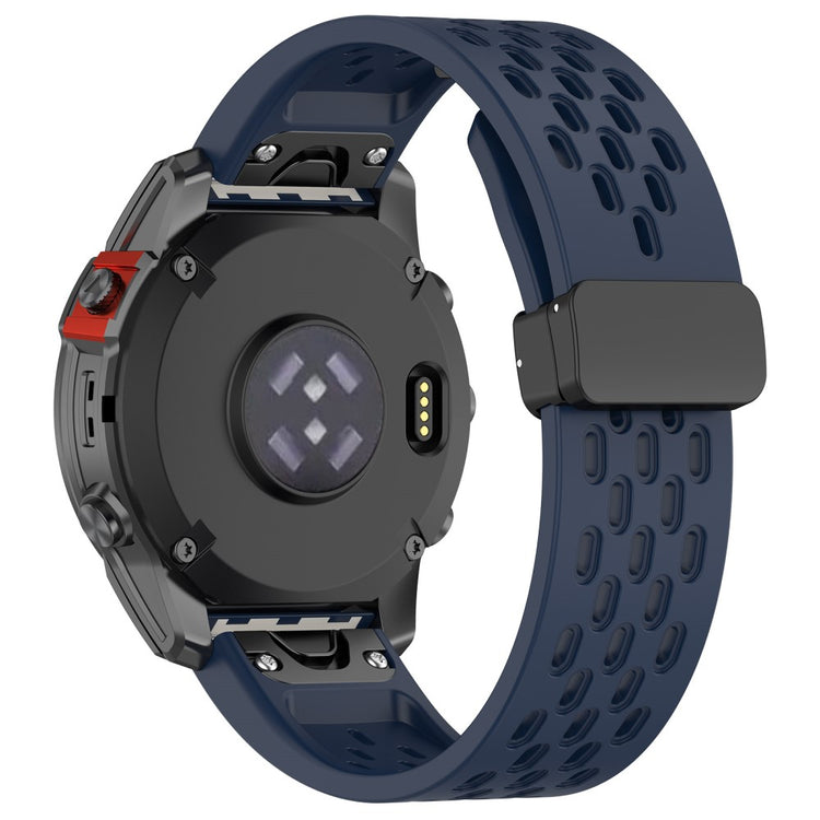 22mm multi-hole style silicone strap with buckle for Garmin Watch - Midnight Blue#serie_8