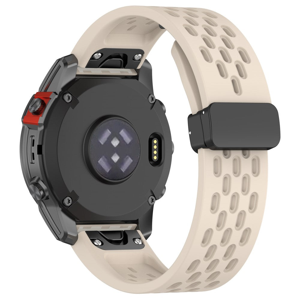 22mm multi-hole style silicone strap with buckle for Garmin Watch - Starlight#serie_9