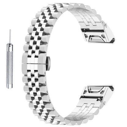 Mega Fint Metal Universal Rem passer til Garmin Smartwatch - Sølv#serie_031