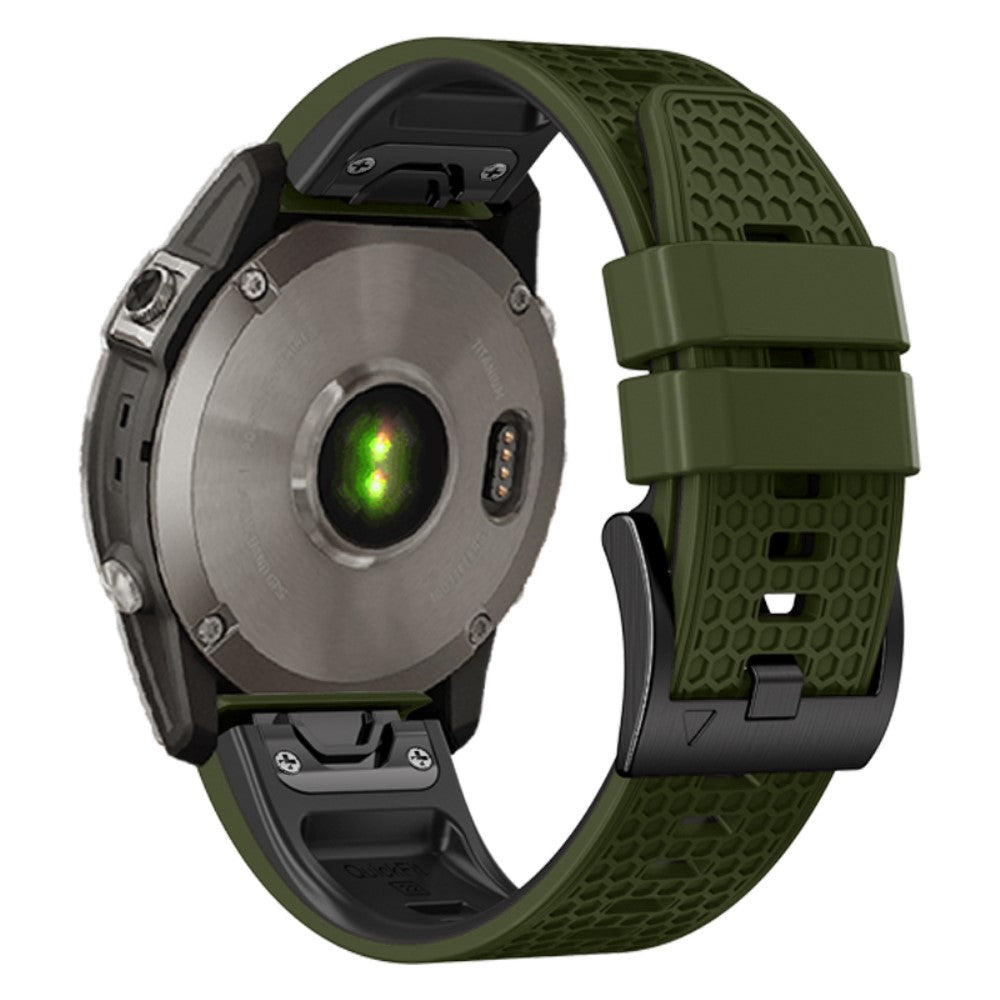 26mm dual-color dot texture silicone strap for Garmin Watch - Army Green+Black#serie_1