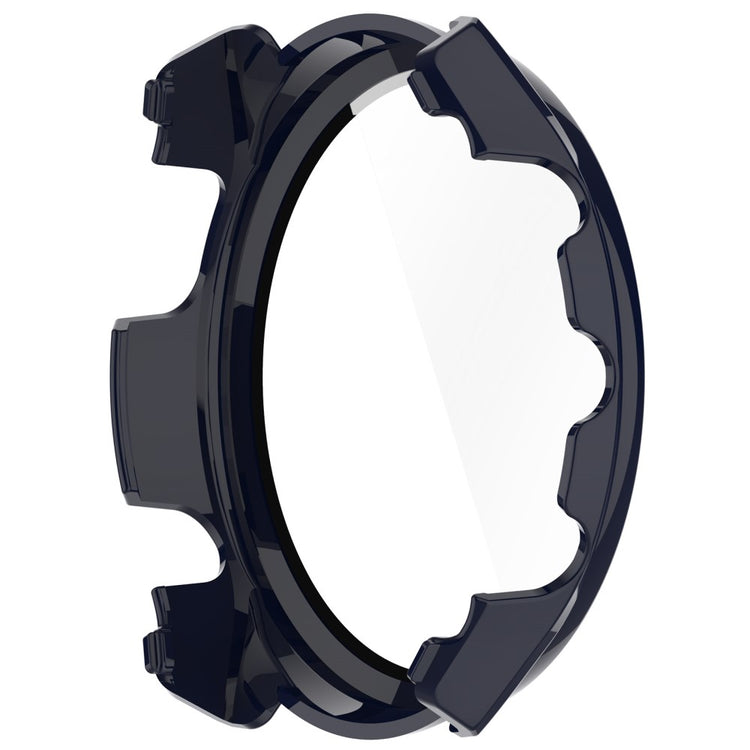 Mega Fint Cover med Skærmbeskytter i Plastik og Hærdet Glas passer til Garmin Forerunner 965 - Blå#serie_3