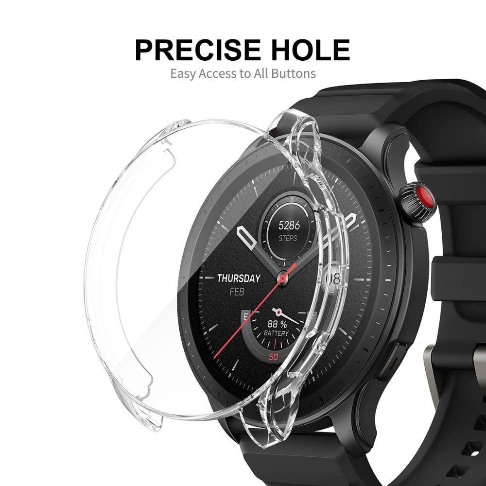 Rigtigt Fed Amazfit GTR 4 Cover med Skærmbeskytter i Silikone - Gennemsigtig#serie_9