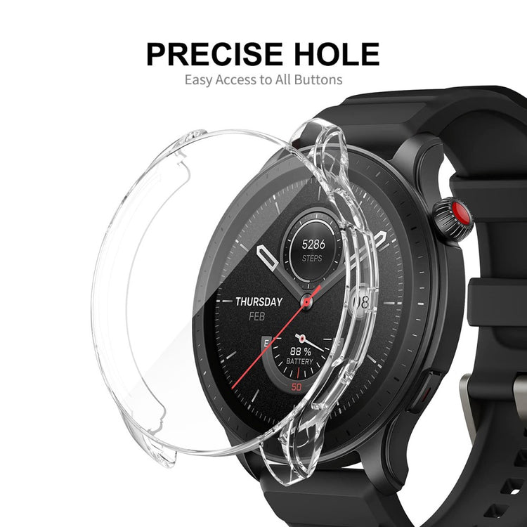 Rigtigt Fed Amazfit GTR 4 Cover med Skærmbeskytter i Silikone - Gennemsigtig#serie_9