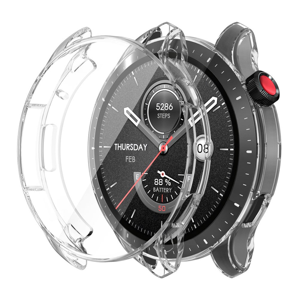Rigtigt Fed Amazfit GTR 4 Cover med Skærmbeskytter i Silikone - Gennemsigtig#serie_9