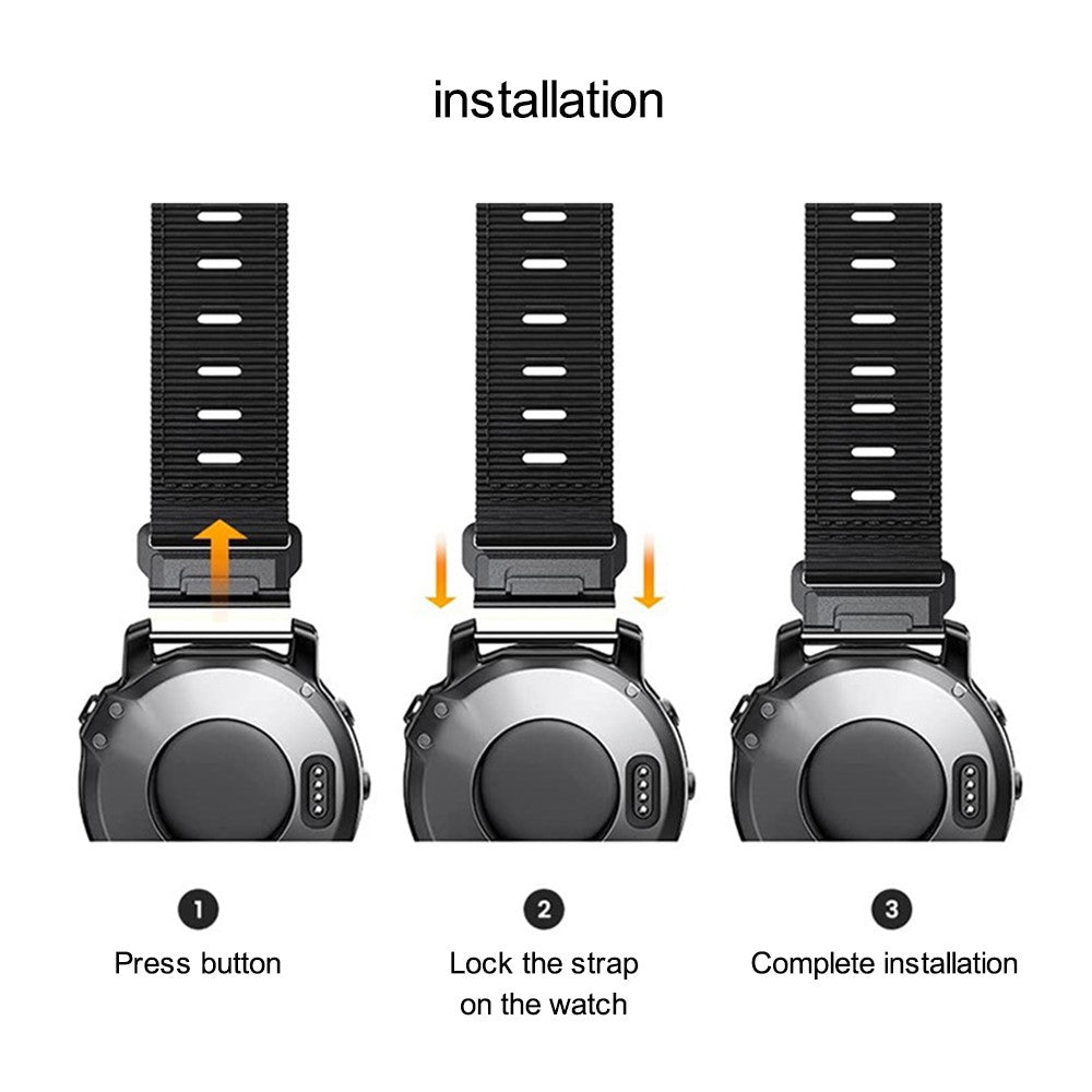 Nylon strap for Amazfit / Garmin and Coros watch - Black / Grey#serie_1