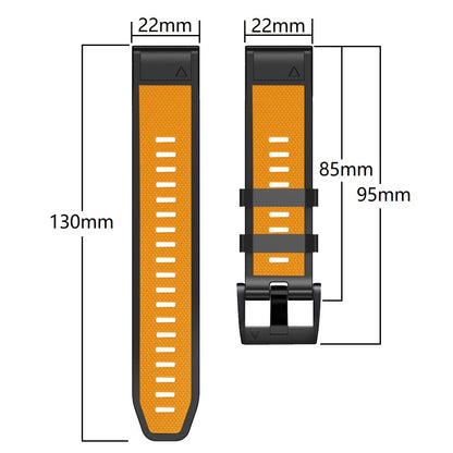 22mm dual-color lozenge style silicone strap for Amazfit / Garmin / Coros watch - White+Black#serie_2