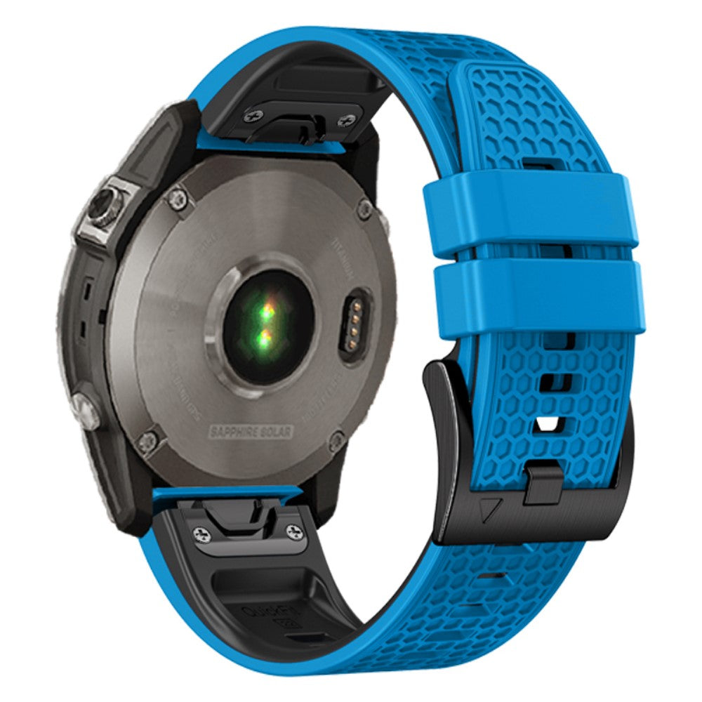 22mm dual-color honeycomb style silicone strap for Amazfit / Garmin / Coros watch - Sky Blue+Black#serie_10