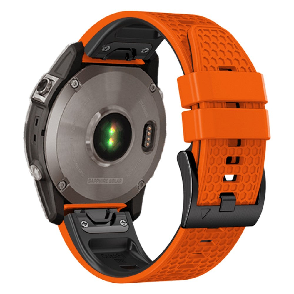 22mm dual-color honeycomb style silicone strap for Amazfit / Garmin / Coros watch - Orange+Black#serie_4