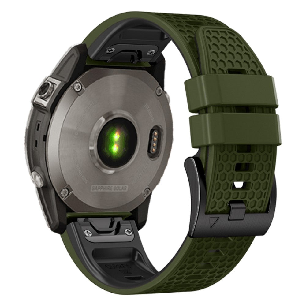 22mm dual-color honeycomb style silicone strap for Amazfit / Garmin / Coros watch - Army Green+Black#serie_8