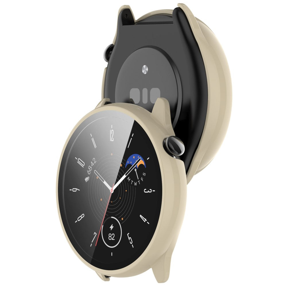 Beskyttende Cover med Skærmbeskytter i Plastik og Hærdet Glas passer til Amazfit GTR Mini - Hvid#serie_6
