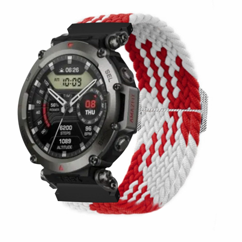 Helt Vildt Kønt Nylon Rem passer til Amazfit T-Rex 2 - Rød#serie_7