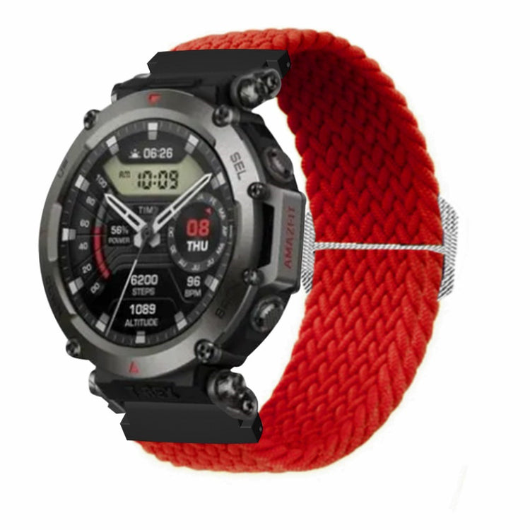 Helt Vildt Kønt Nylon Rem passer til Amazfit T-Rex 2 - Rød#serie_9
