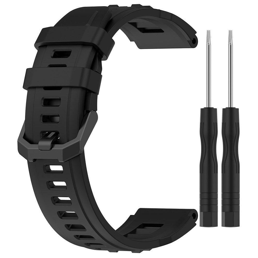 Super Fed Silikone Rem passer til Amazfit T-Rex 1 - Sort#serie_1
